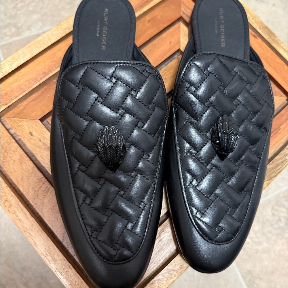 Kurt Geiger Men's Black Quilted Slip-On Loafers